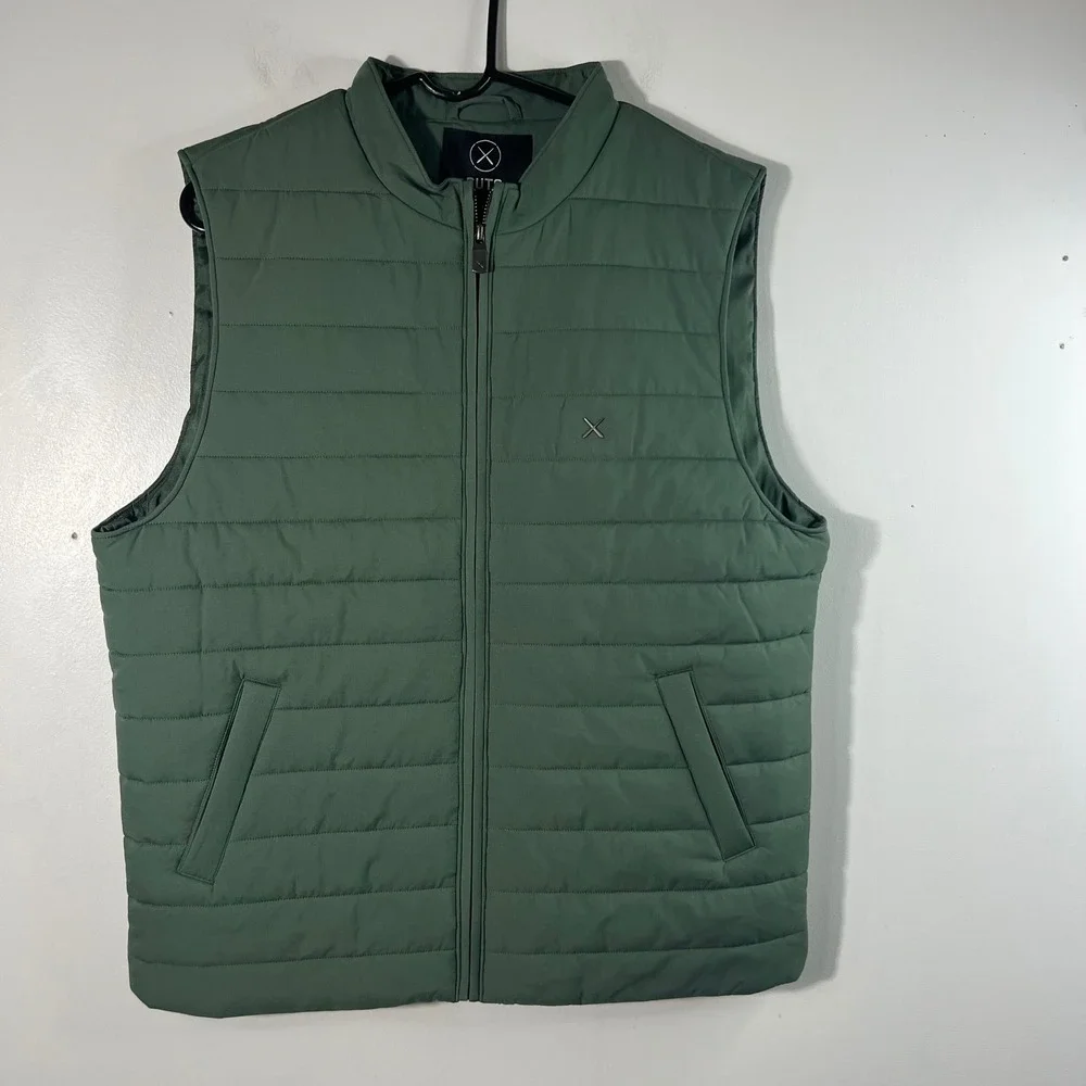 Mens Cuts‎ Alpha Vest Puffer Moss Green L NWT